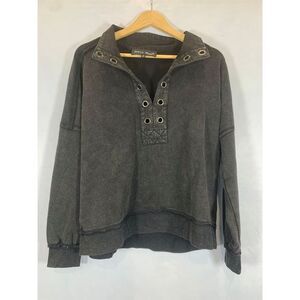 White Birch Women's Grommet Neckline Top Black